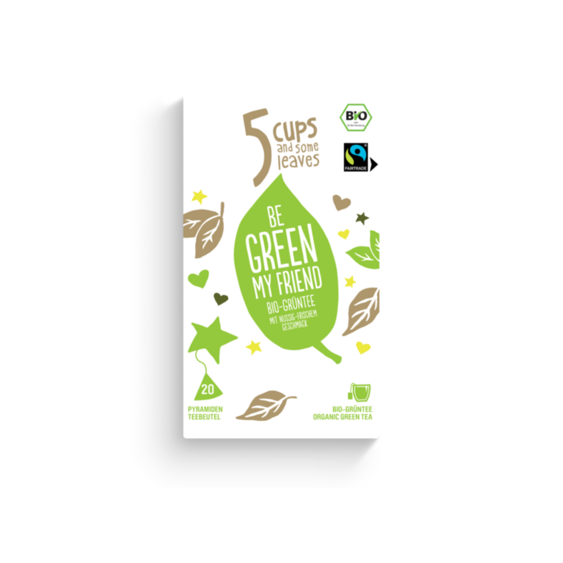 5 CUPS Be Green My Friend Bio Pyramidenbeutel