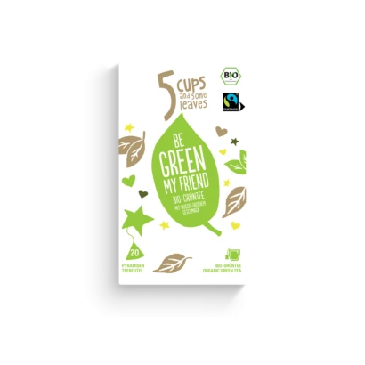 5 CUPS Be Green My Friend Bio Pyramidenbeutel