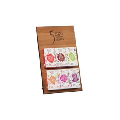 6er 5 Cups Pyramiden Presenter Eiche (ohne Inhalt)