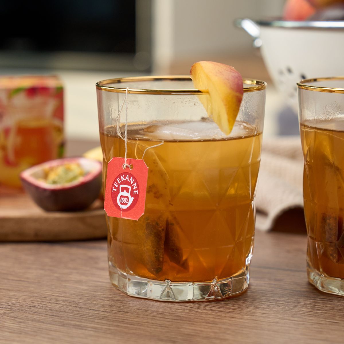 Pfirsich-Tee in Glas